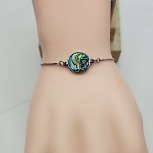 Adjustable Yin Yang Abalone Shell Bracelet